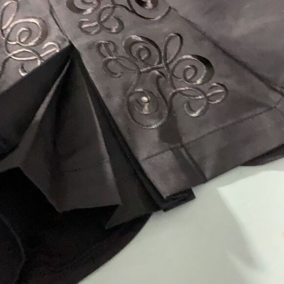 Christine Alexander Embroidered Black Zip Front Long Sleeve Embellished Shirt M - Picture 8 of 11